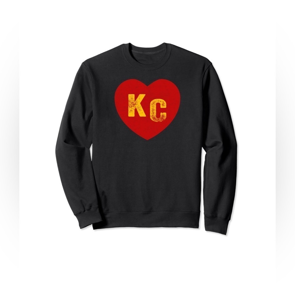 NWOT - KC Red & Yellow Heart Kansas City Heather Grey Sweatshirt